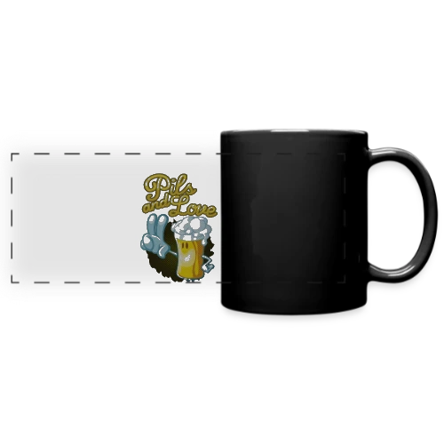 Pils & Love : La Bière et l'Amour en Version Cartoon - Mug panoramique uni