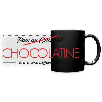 VS Chocolatine Schokoladenbrot - Panorama-Tasse farbig - Schwarz - Vorne