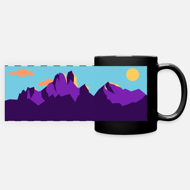Berg Bischofsmütze - Panorama-Tasse farbig - Schwarz
