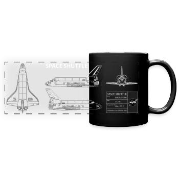 NASA Plan de Navette Spatiale - Mug panoramique uni - noir - Devant