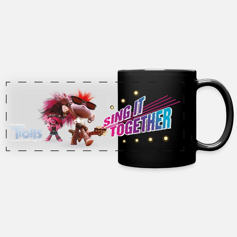 Troll sjunger den tillsammans - Färgad panoramamugg - svart