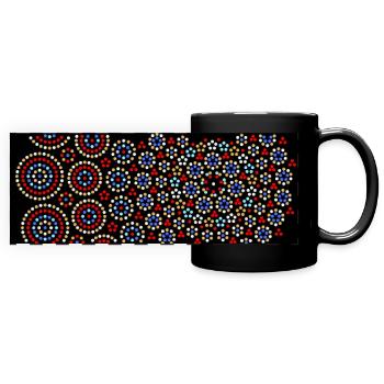 Punktmuster mit Kreisen - Panorama-Tasse farbig - Schwarz - Vorne