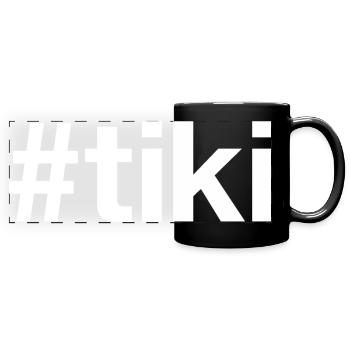 TIKI Hashtag - Panorama-Tasse farbig - Schwarz - Vorne