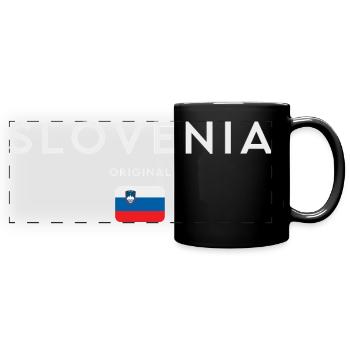 Flagge von Slowenien, slowenischer Stolz - Panorama-Tasse farbig - Schwarz - Vorne