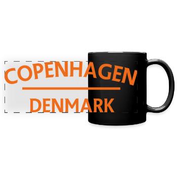 Kopenhagen – Dänemark Textdesign - Panorama-Tasse farbig - Schwarz - Vorne