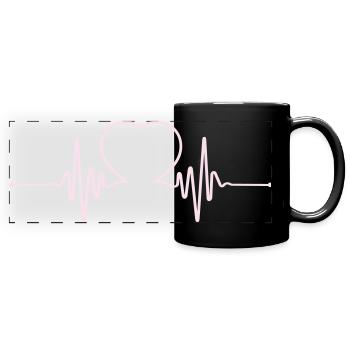 Heartbeat Beat - Full Colour Panoramic Mug - black - Front