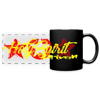 JESUS Kleidung Heiliger Geist angetrieben - Panorama-Tasse farbig - Schwarz - Vorne