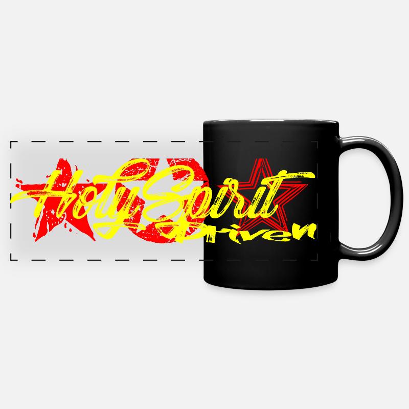 JESUS Kleidung Heiliger Geist angetrieben - Panorama-Tasse farbig - Schwarz