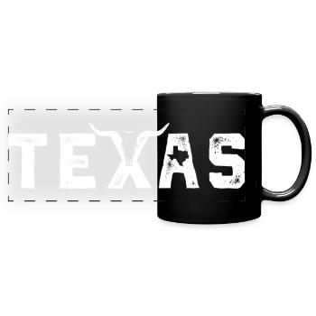 Mot-symbole Texas Bold en détresse - Mug panoramique uni - noir - Devant