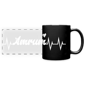 Battement de cœur Amrum - Mug panoramique uni - noir - Devant