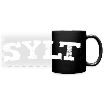 Sylt - Nordsee - Deutschland - Westerland - Panorama-Tasse farbig - Schwarz - Vorne