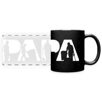 Recyclable Collector Papa Stolzer Sammler-Papa - Panorama-Tasse farbig - Schwarz - Vorne