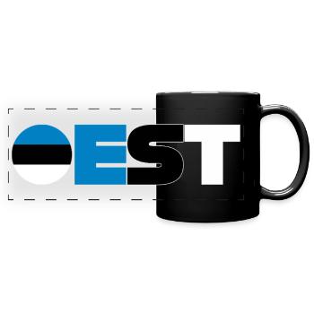 Estonia - Full Colour Panoramic Mug - black - Front