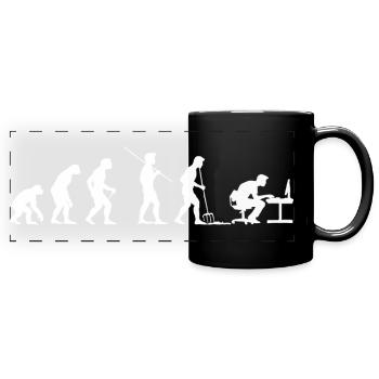 Evolution Programmierer Computerfreak - Panorama-Tasse farbig - Schwarz - Vorne