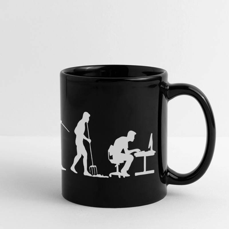 Evolution Programmierer Computerfreak Panorama-Tasse farbig