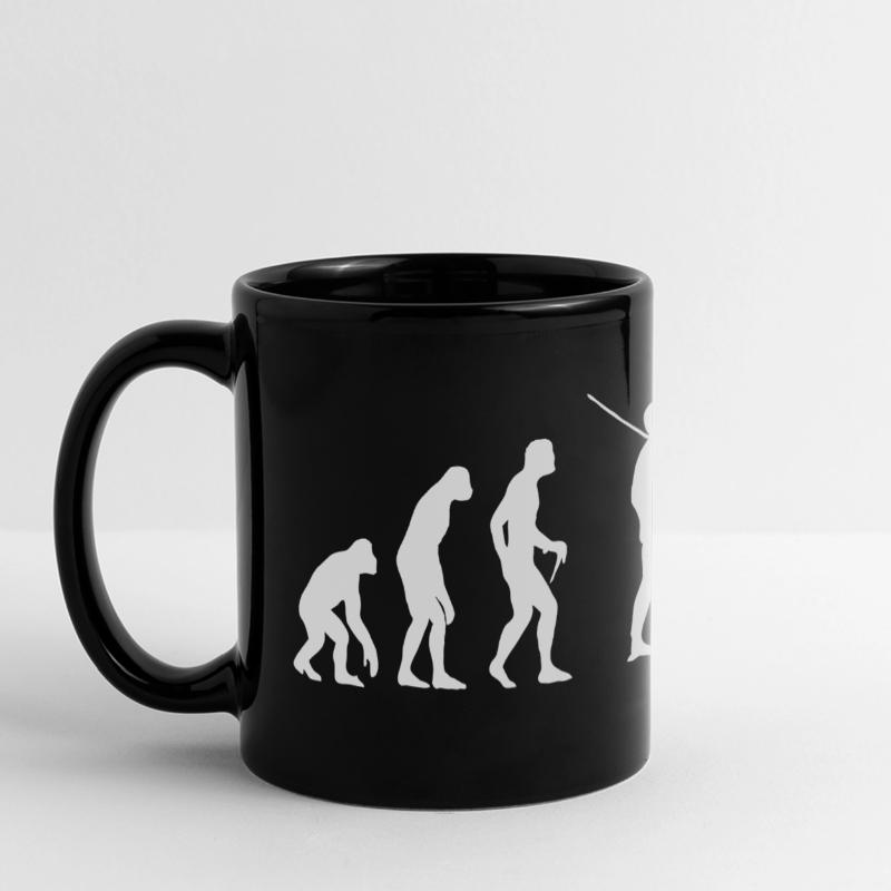 Evolution Programmierer Computerfreak Panorama-Tasse farbig