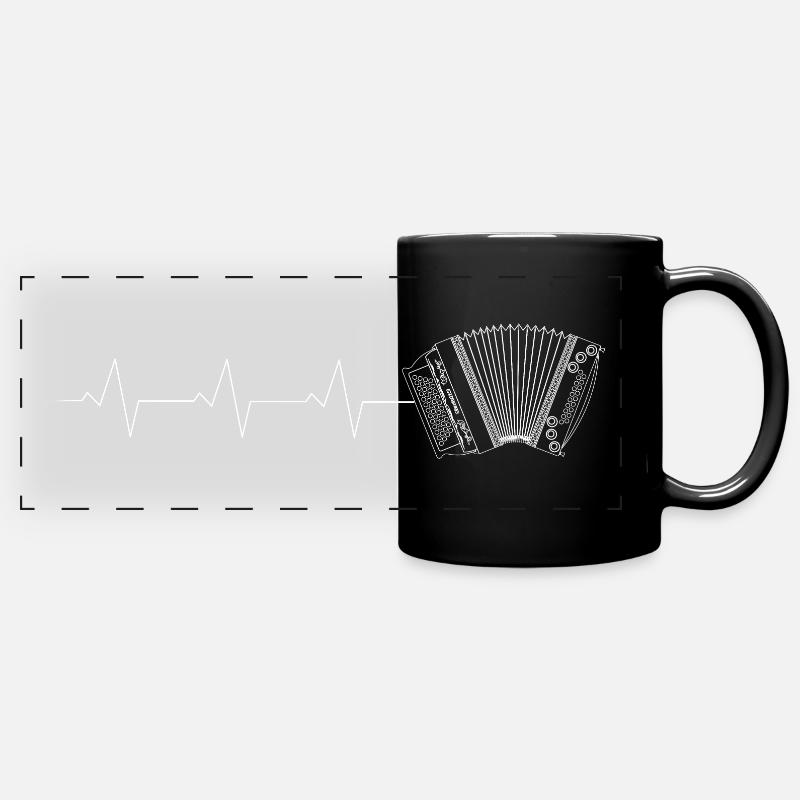 Mon cœur bat pour l’harmonica | ZiachON ! - Mug panoramique uni - noir