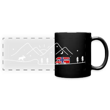 Norvège Camping Camping-car Norvège Design - Mug panoramique uni - noir - Devant