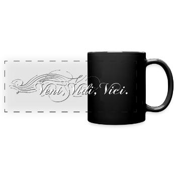 Veni vidi vici decorated - shaded - Full Colour Panoramic Mug - black - Front