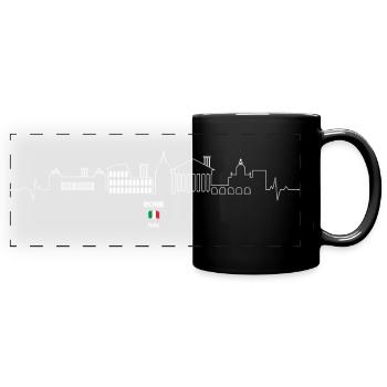 Klassische italienische Stadtbild-Silhouette - Panorama-Tasse farbig - Schwarz - Vorne