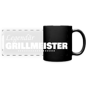 Beruf Grillmeister - Panorama-Tasse farbig - Schwarz - Vorne