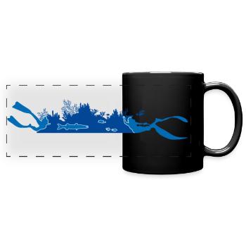 Diving & Freediving - Silueta Arrecife - Full Colour Panoramic Mug - black - Front