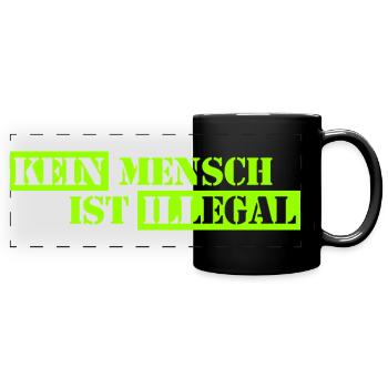 Personne n’est illégal - Migration - Illégalité - Mug panoramique uni - noir - Devant