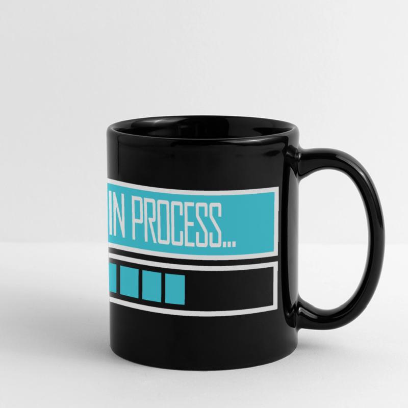 Overthinking In Process Funny Brooding Saying Logo Full Colour Panoramic Mug