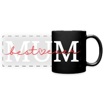 Beste Mutter aller Zeiten - Panorama-Tasse farbig - Schwarz - Vorne