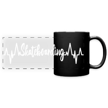 Skateboarding Kardiogramm - Panorama-Tasse farbig - Schwarz - Vorne