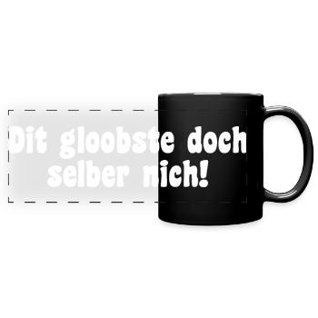 Berlin Spruch Dialekt - Panorama-Tasse farbig - Schwarz - Vorne