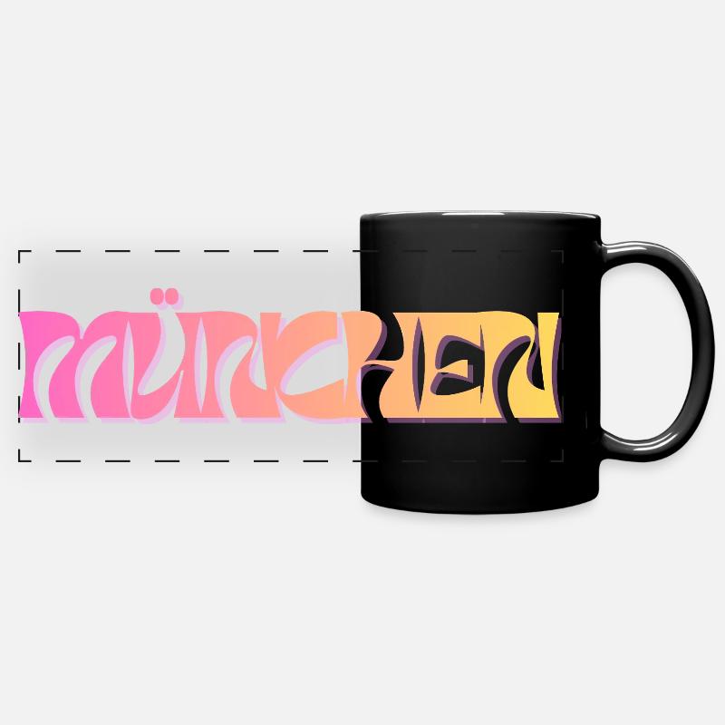 Muenchen_Schriftzug Bavaria - Full Colour Panoramic Mug - black