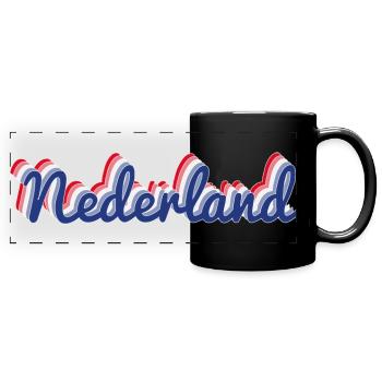 Nederland Script Flag Colors - Full Colour Panoramic Mug - black - Front