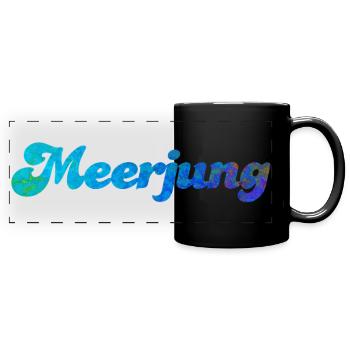 Meerjung Nordsee Struktur Meeresgrund Küste Meer - Panorama-Tasse farbig - Schwarz - Vorne