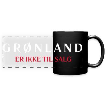 Grönland Nicht zu verkaufen Banner - Panorama-Tasse farbig - Schwarz - Vorne