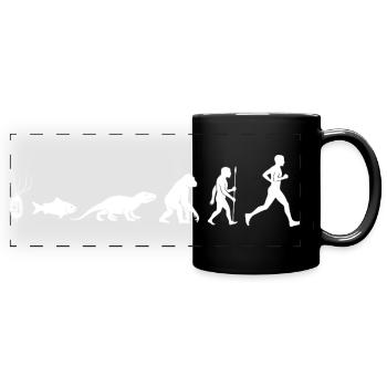 Evolution Run Fitness Silhouette - Full Colour Panoramic Mug - black - Front