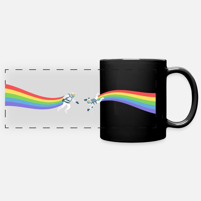 Pride Astronaut Regenbogen LGBT CSD Gay Geschenk - Panorama-Tasse farbig - Schwarz