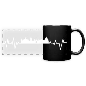 Oxford-Herzschlag - Panorama-Tasse farbig - Schwarz - Vorne