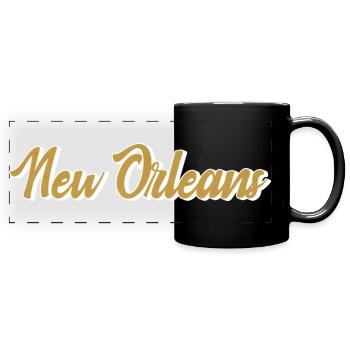 New Orleans Gold Script - Panorama-Tasse farbig - Schwarz - Vorne