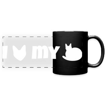 I heart my loaf - Full Colour Panoramic Mug - black - Front