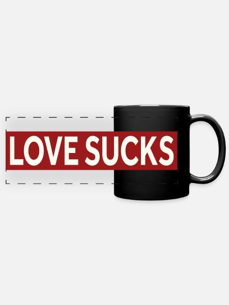 LOVE SUCKS - Panorama-Tasse farbig - Schwarz