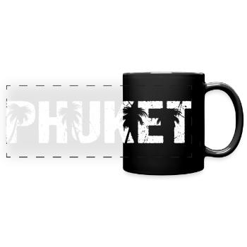 Phuket Thailand Palm Trees - Full Colour Panoramic Mug - black - Front