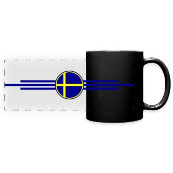 Sweden flag icon - Full Colour Panoramic Mug - black - Front
