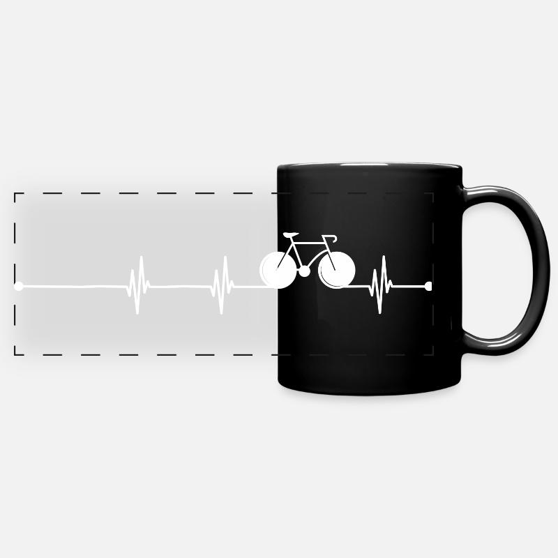 Heartbeat biking - Full Colour Panoramic Mug - black
