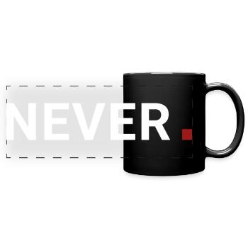 Never point. It never means. Motivation - Full Colour Panoramic Mug - black - Front