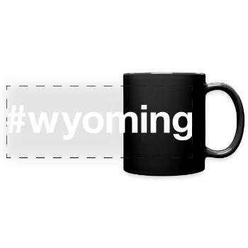 WYOMING State Hashtag - Full Colour Panoramic Mug - black - Front