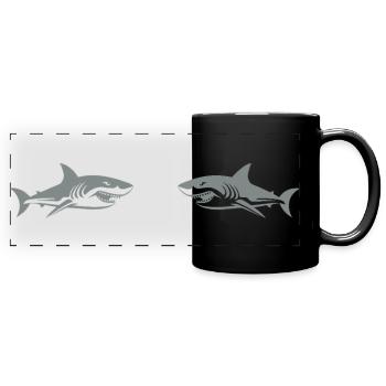 Haie - Panorama-Tasse farbig - Schwarz - Vorne