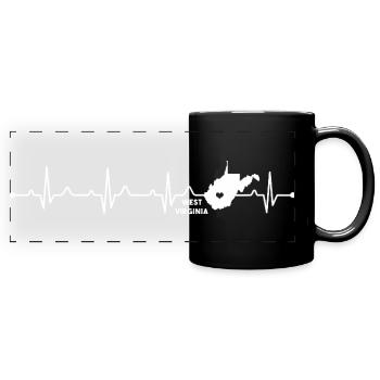 West Virginia State Outline Mountain Pride - Full Colour Panoramic Mug - black - Front