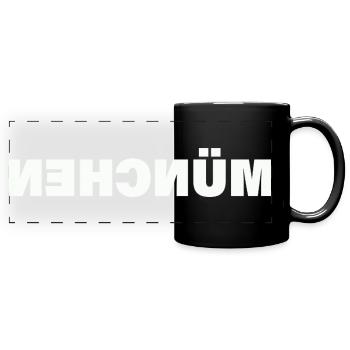 MÜNCHEN - Panorama-Tasse farbig - Schwarz - Vorne