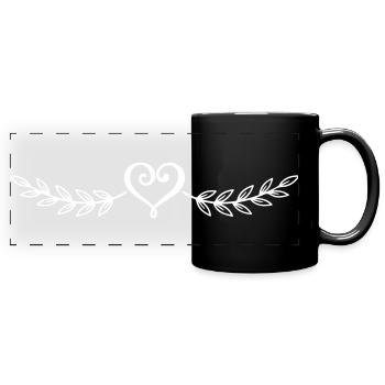 Icône en forme de cœur - Mug panoramique uni - noir - Devant